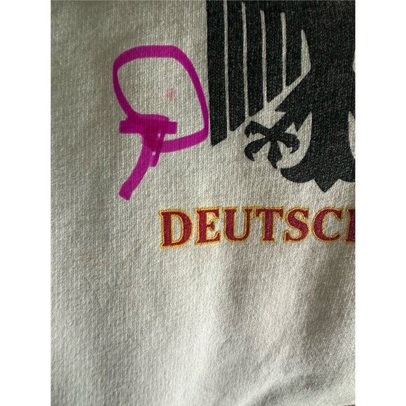 J jm  DEUTSCHLAND Half-Zip Pullover Sweatshirt German National Emblem S L White - Picture 15 of 15